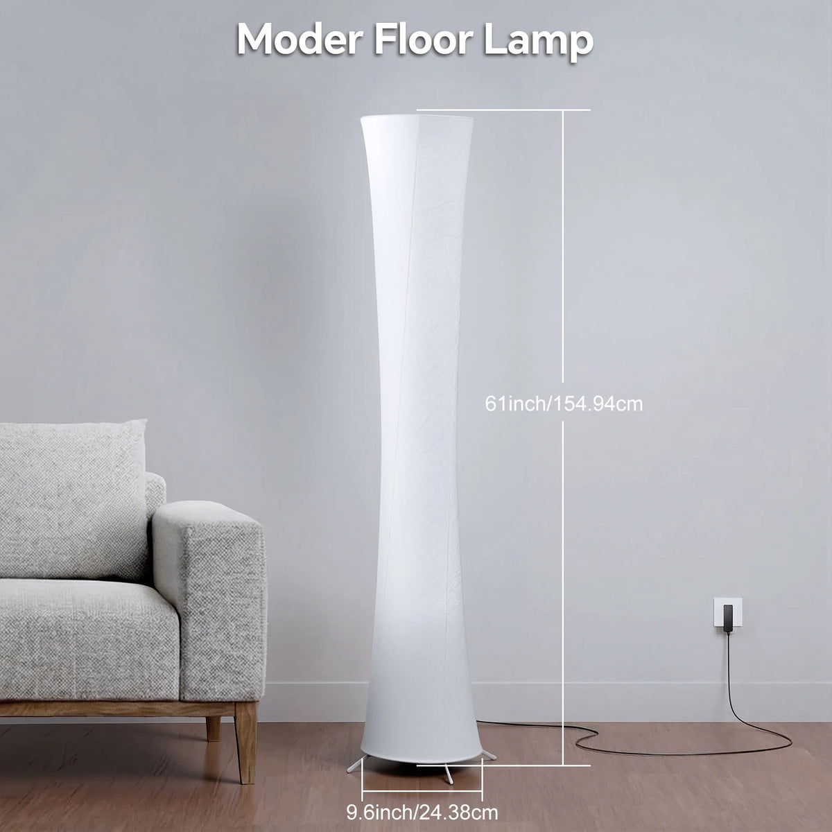 Modern Smart Floor Lamp With RGB Tyvek Fabric And Remote