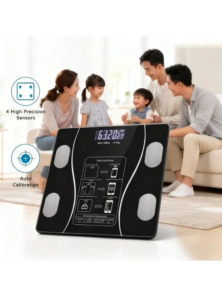 Digital Body Fat Scale Featuring Toughened Glass Panel USB Support