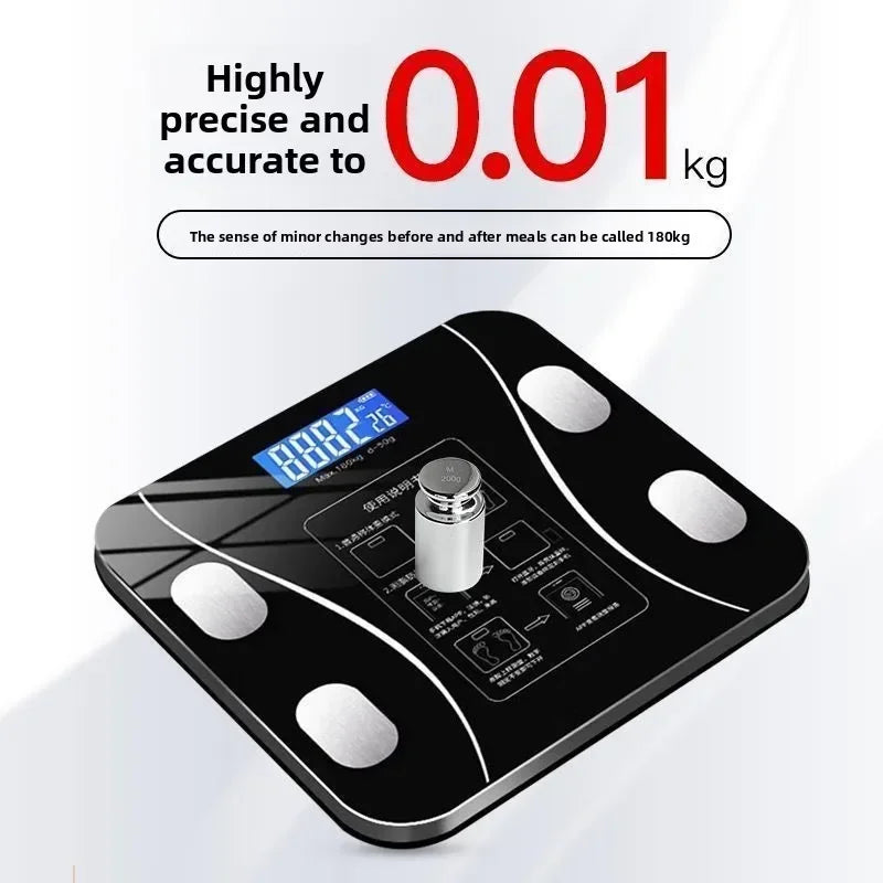 Digital Body Fat Scale Featuring Toughened Glass Panel USB Support
