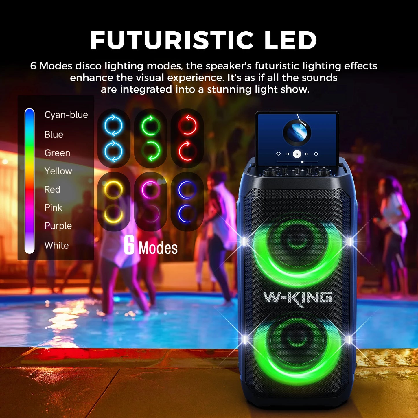 W-KING T12 Portable Bluetooth Speaker With 370W Max Pro Sound