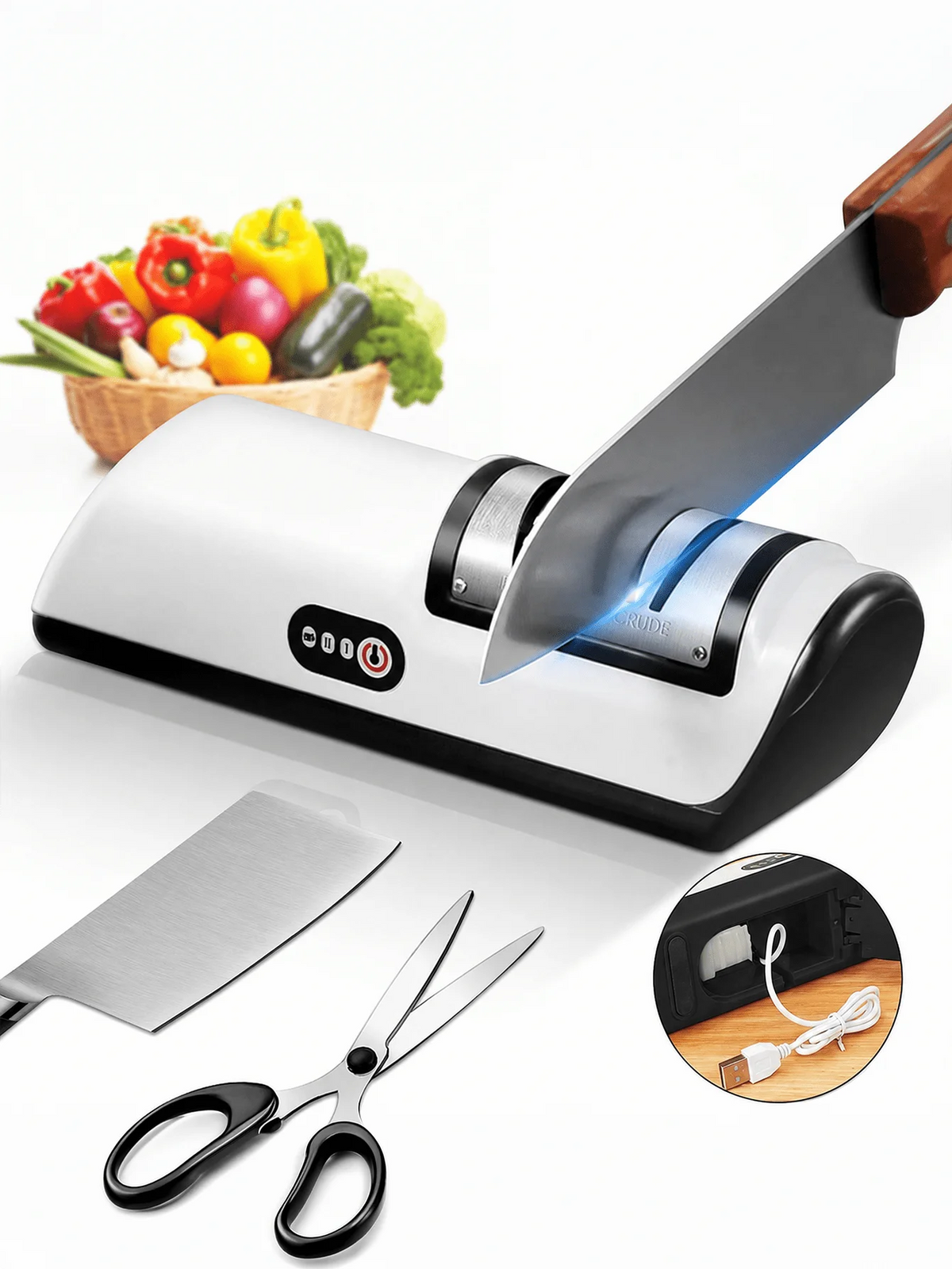Rechargeable Electric Cutlery Polisher With Adjustable Speed Settings