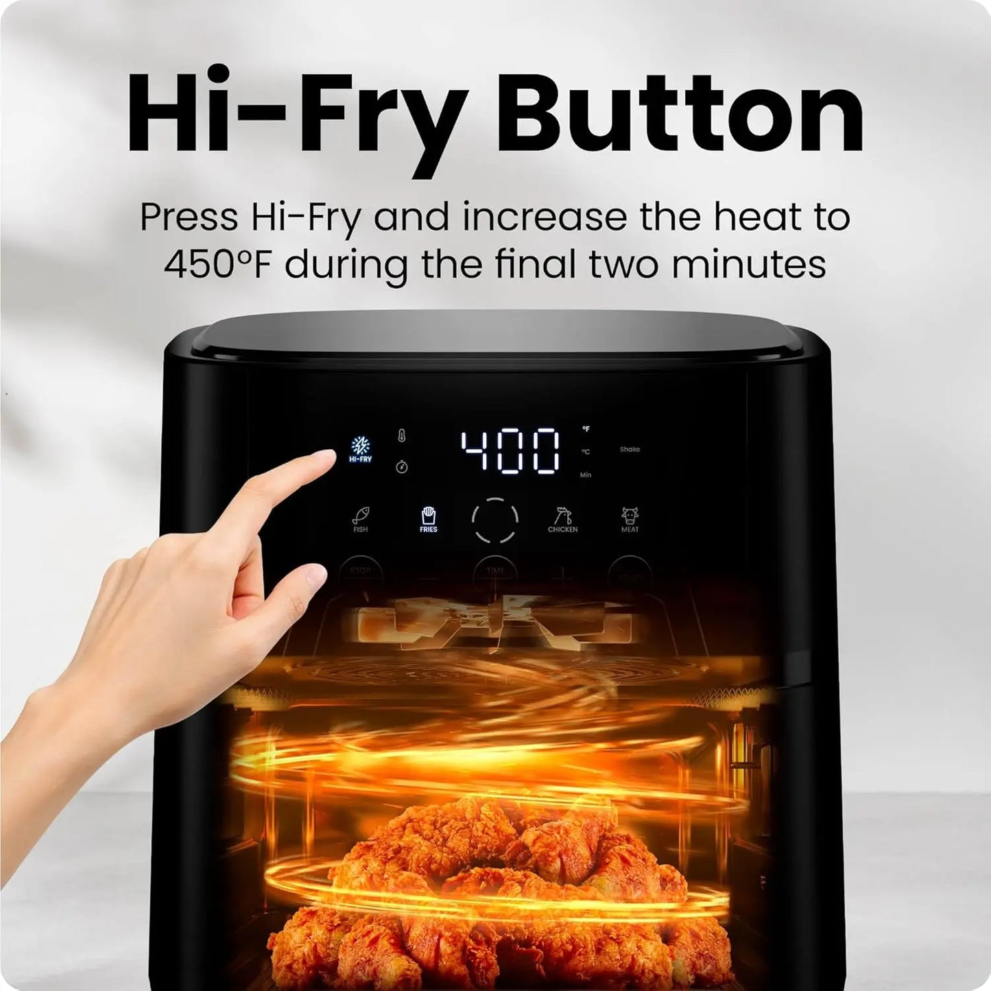 XMSJ Compact Air Fryer Utilizes Hi Fry System For Uniformly Crispy Home Meals