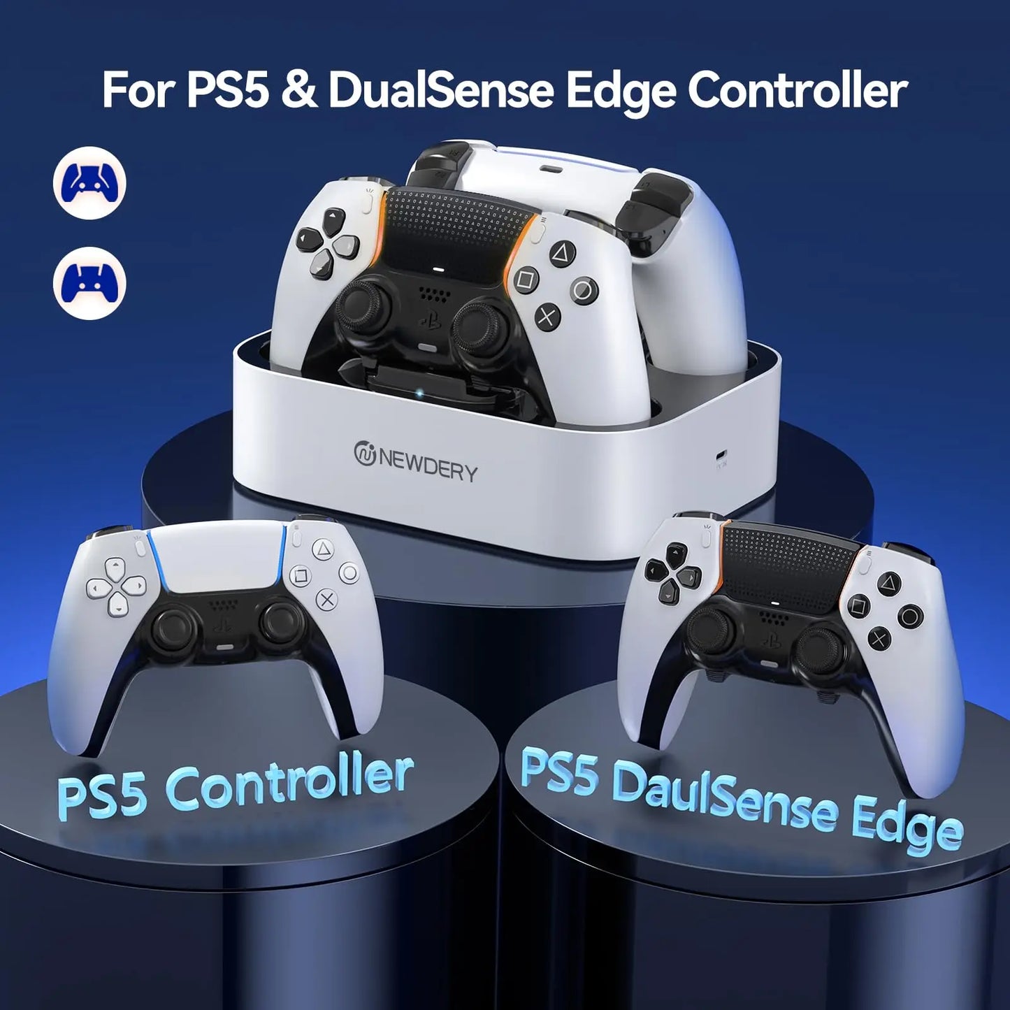 Newdery PS5 Controller Fast Charging Dock Stand For DualSense Edge