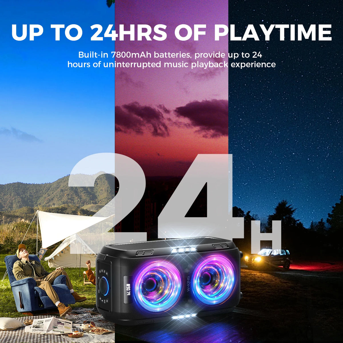 W-King Portable Bluetooth Speaker With Premium Custom Bass