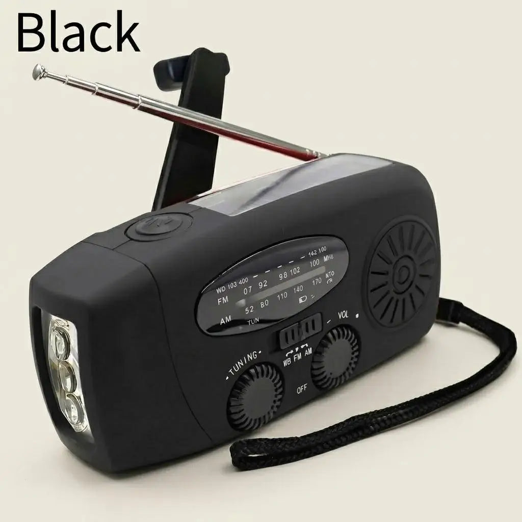 Portable Solar Hand Crank Radio Am Fm Noaa Emergency Gadget