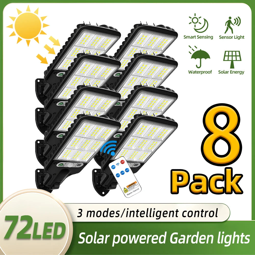 Solar Outdoor LED Motion Sensor Wall Lamp With Remote