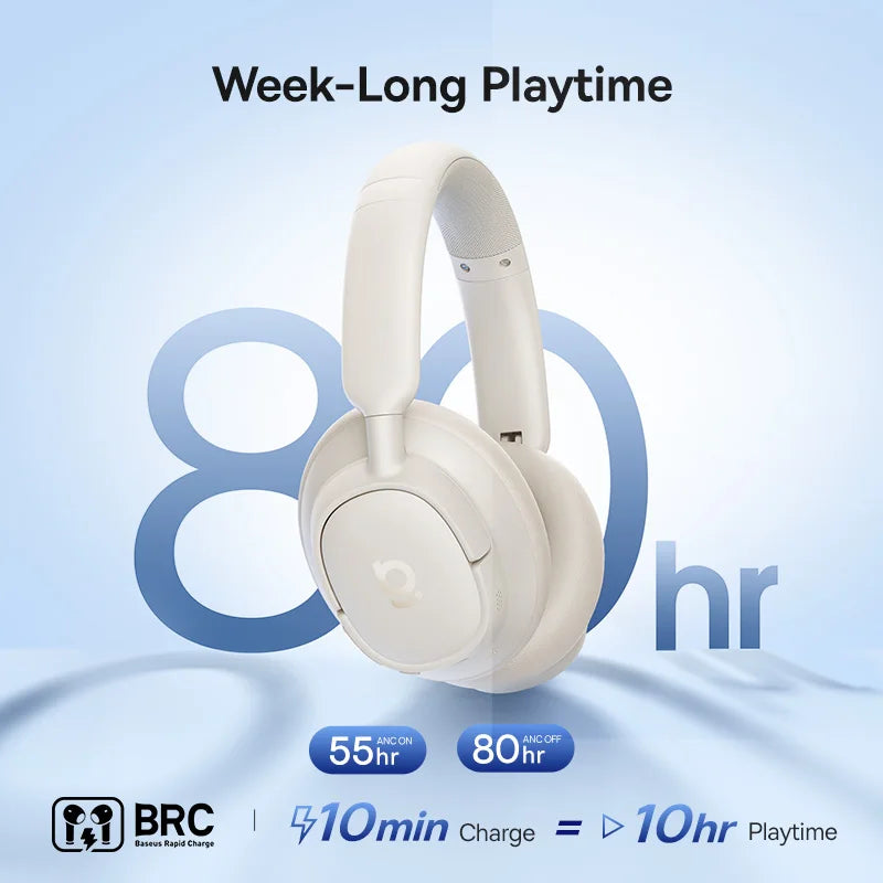 Baseus Wireless Bluetooth Headphones Noise Canceling Spatial Audio