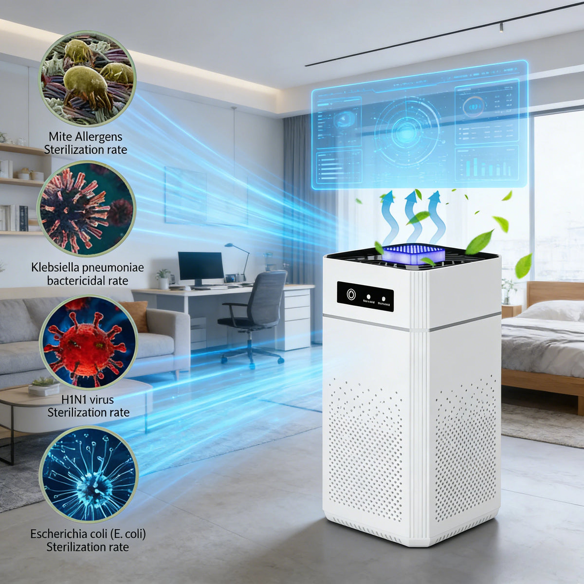Modern HEPA Air Purifier For Quiet Home Bedroom Use