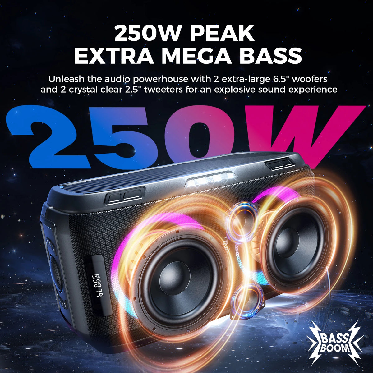 W-King Portable Bluetooth Speaker With Premium Custom Bass