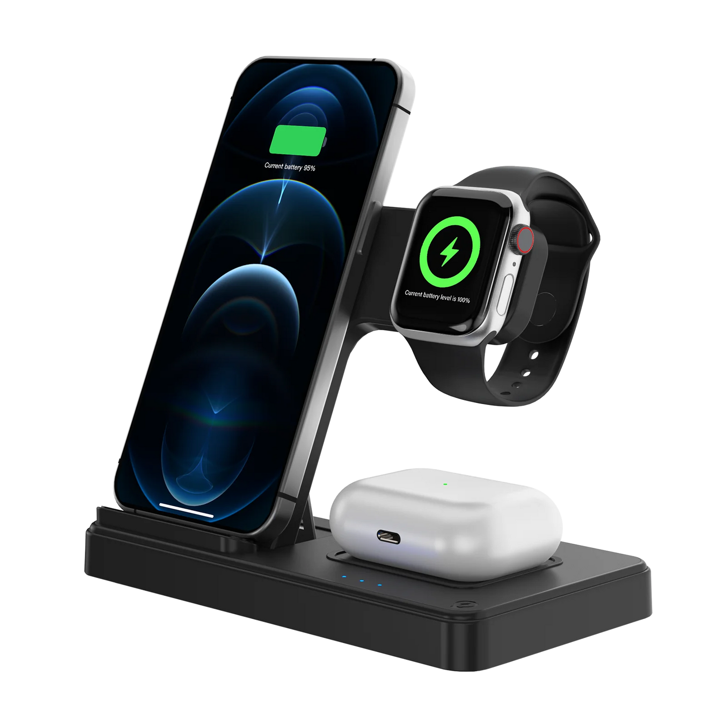 Foldable Magnetic Three In One Wireless Charging Station