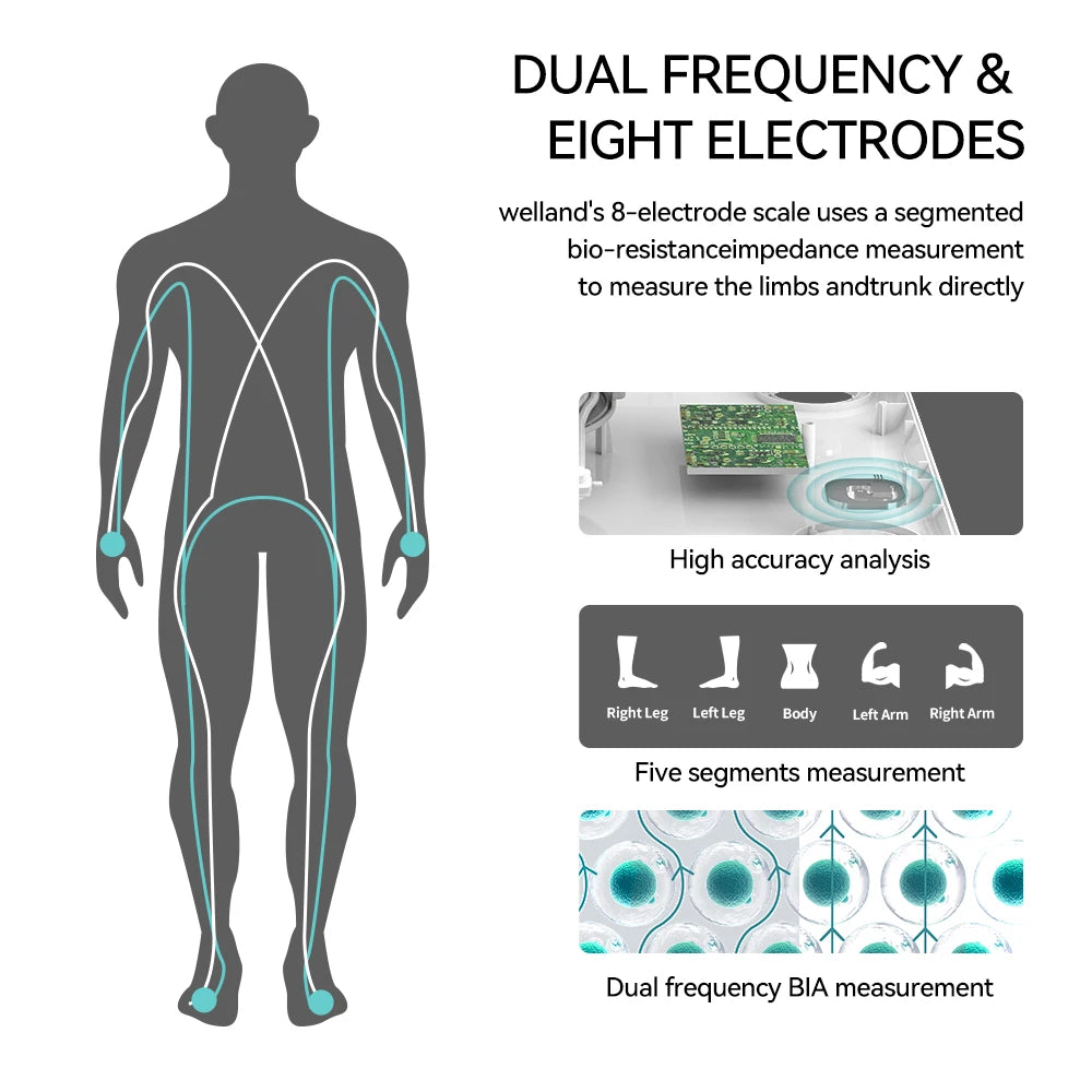 Digital Smart Scale With Eight Electrodes For Body Composition Tracking