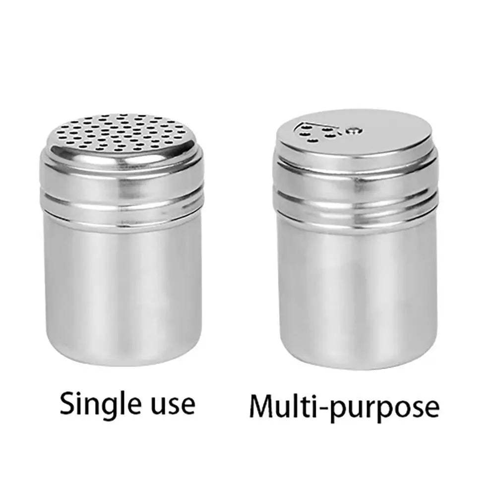 Stainless Steel Rotating Spice Jar With Secure Storage Lid