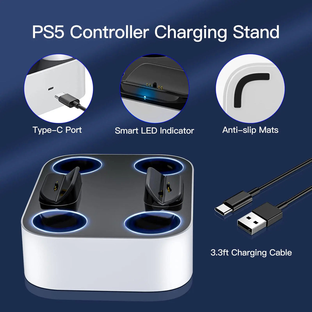 Newdery PS5 Controller Fast Charging Dock Stand For DualSense Edge