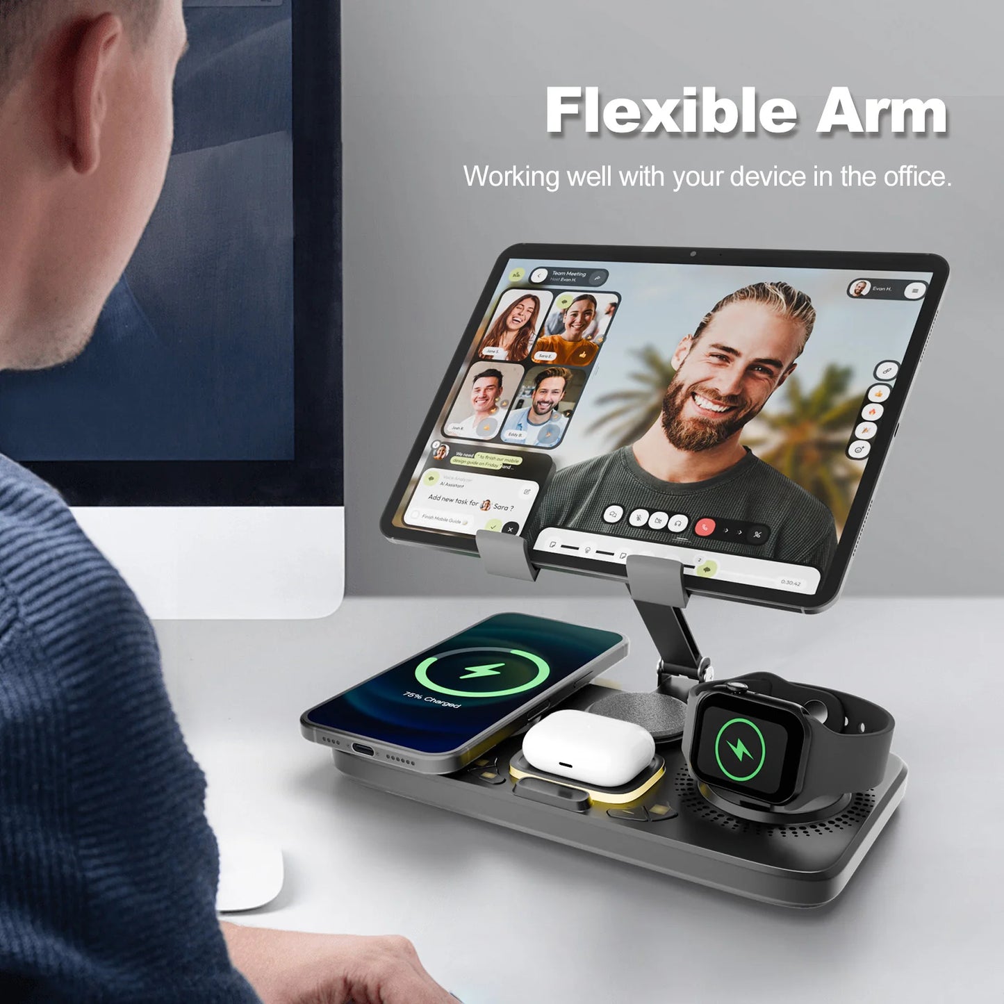 Wireless Charging Station For Phones Smartwatches And Earbuds