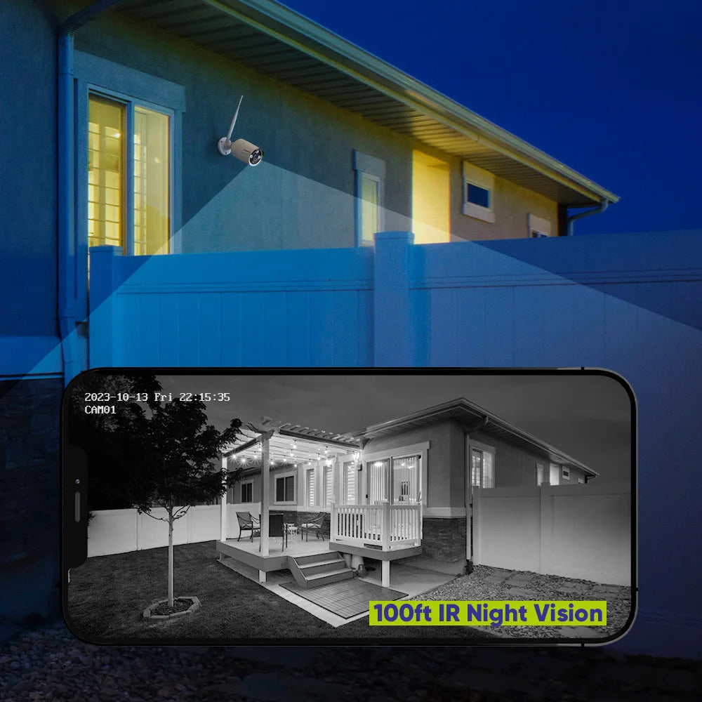 Sannce 5MP Wireless Outdoor Security Surveillance Camera Kit NVR