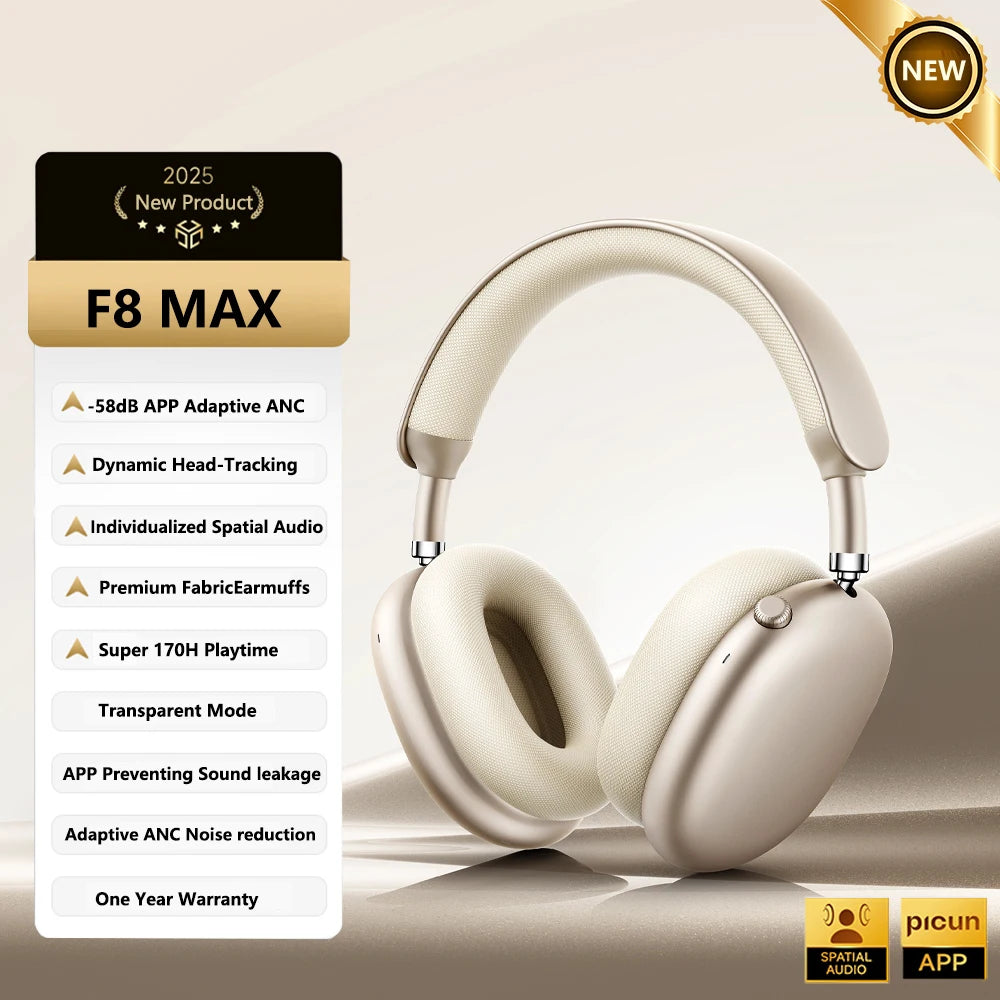 Picun F8 Pro Wireless Headphones With Active Noise Cancellation