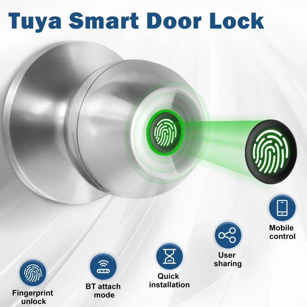 YFK Smart Fingerprint Door Lock With Bluetooth App Control