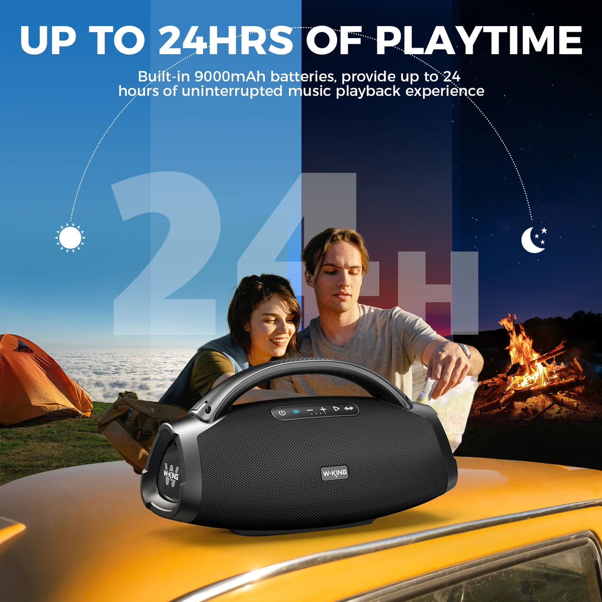 W King 200W Portable Bluetooth Speaker IPX7 Waterproof Outdoor Bass