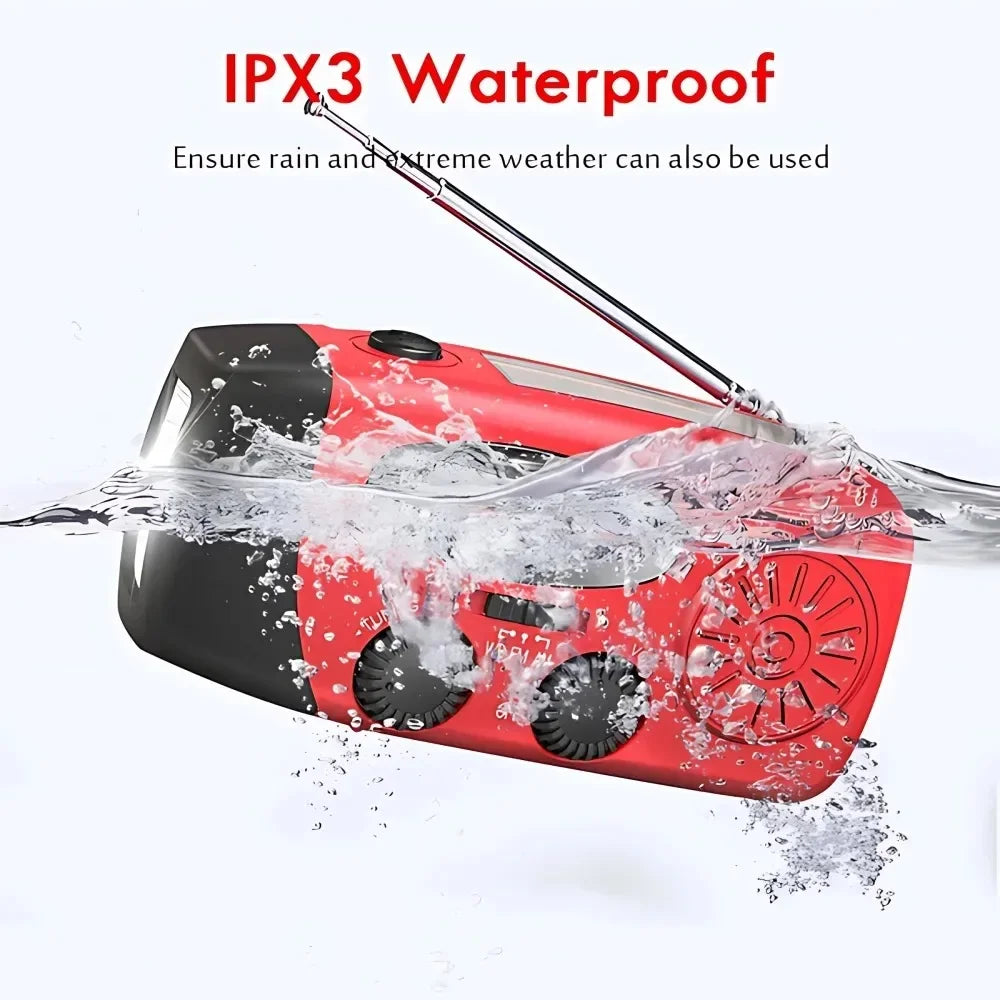 Portable Solar Hand Crank Radio Am Fm Noaa Emergency Gadget