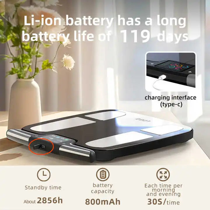 Digital Smart Scale With Eight Electrodes For Body Composition Tracking