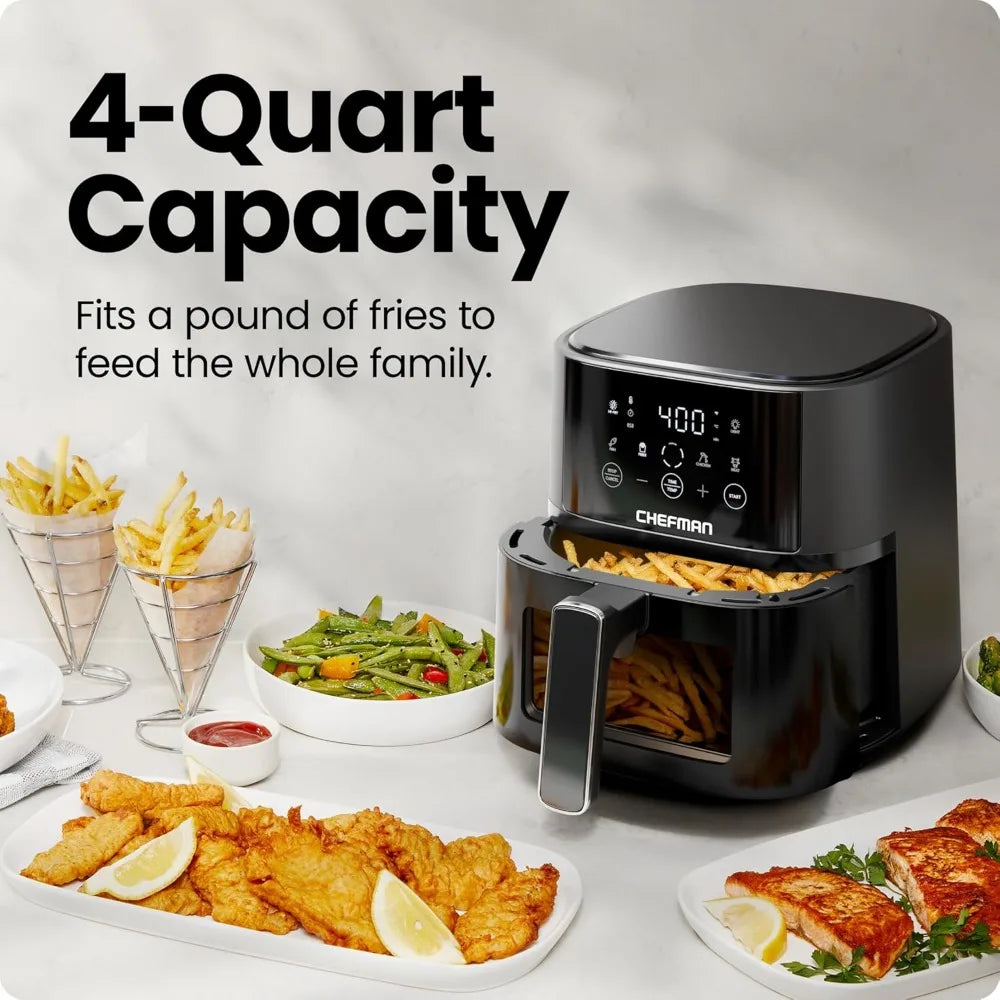 XMSJ Compact Air Fryer Featuring Touch Controls And Four Presets