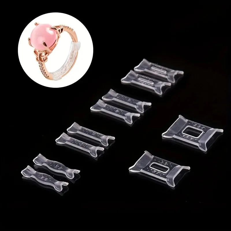 12 Piece Plastic Ring Adjustment Pads Jewelry DIY Tool Kit