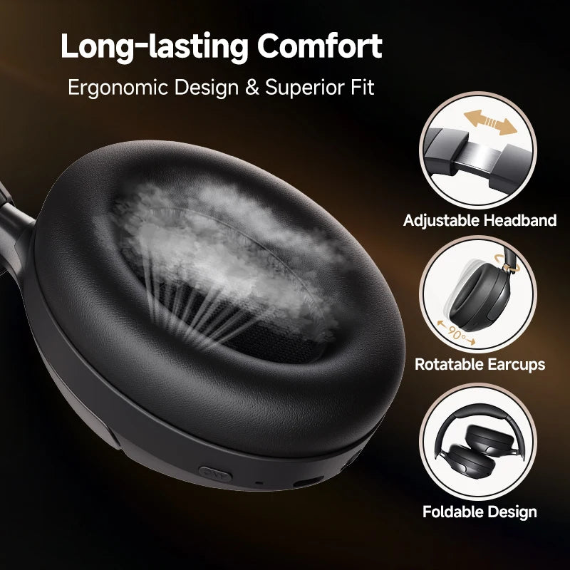 QCY H3 Pro Wireless Headphones Featuring Active Noise Cancellation