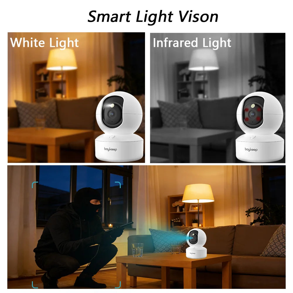 BoyKeep 2K Smart WiFi Security Camera 360 PTZ Night Vision