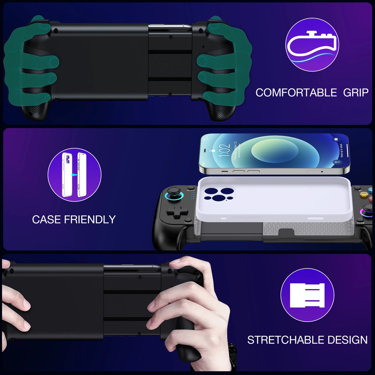 Beboncool MC100 Wireless Bluetooth Telescopic Mobile Gamepad Controller
