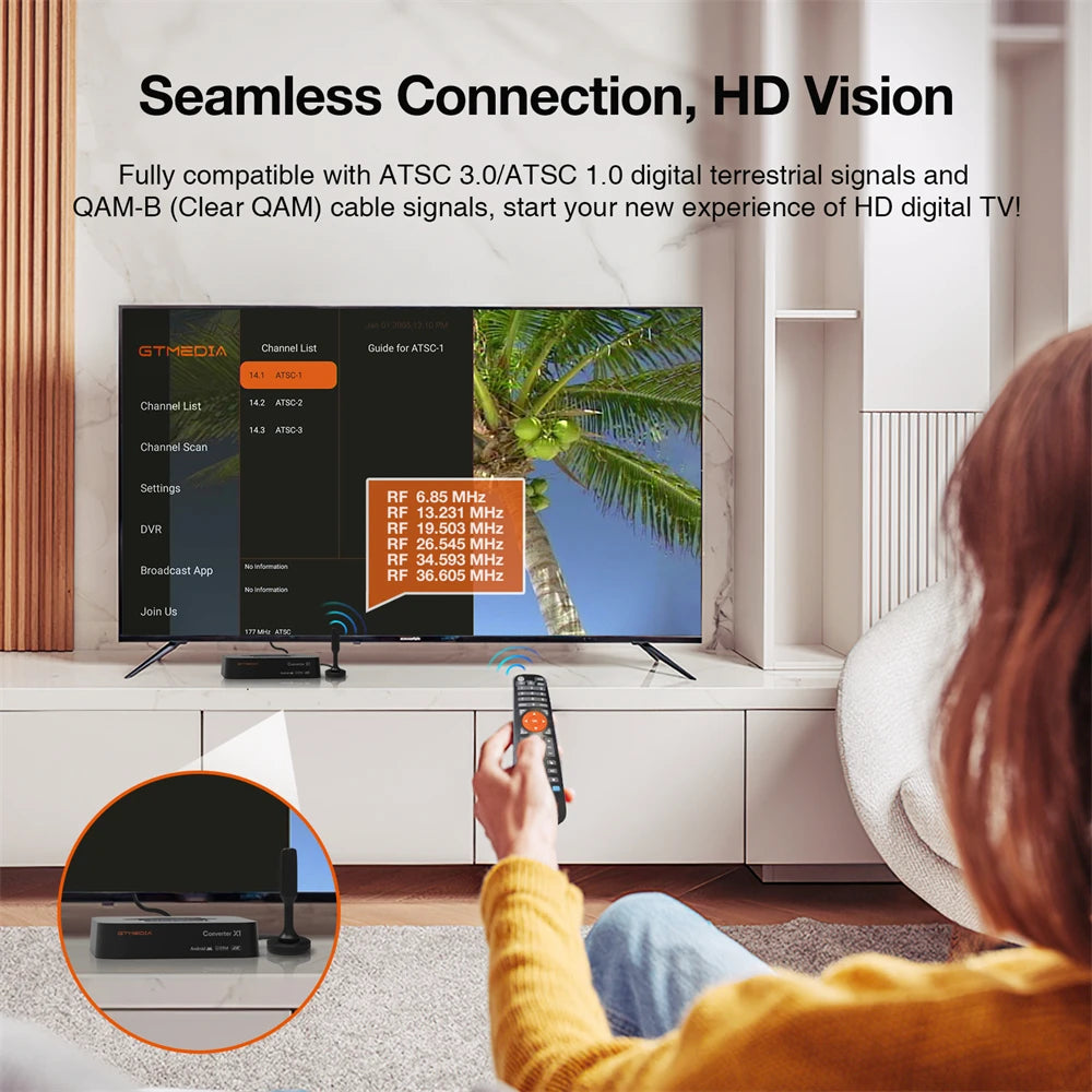 GTMEDIA ATSC 3.0 4K HDR Digital Converter Box With WiFi