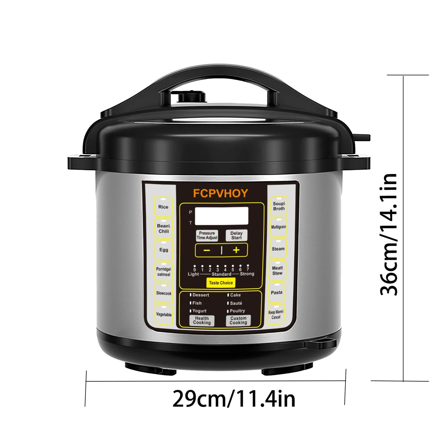 Stainless Steel Electric Pressure Cooker With Safe Venting Design