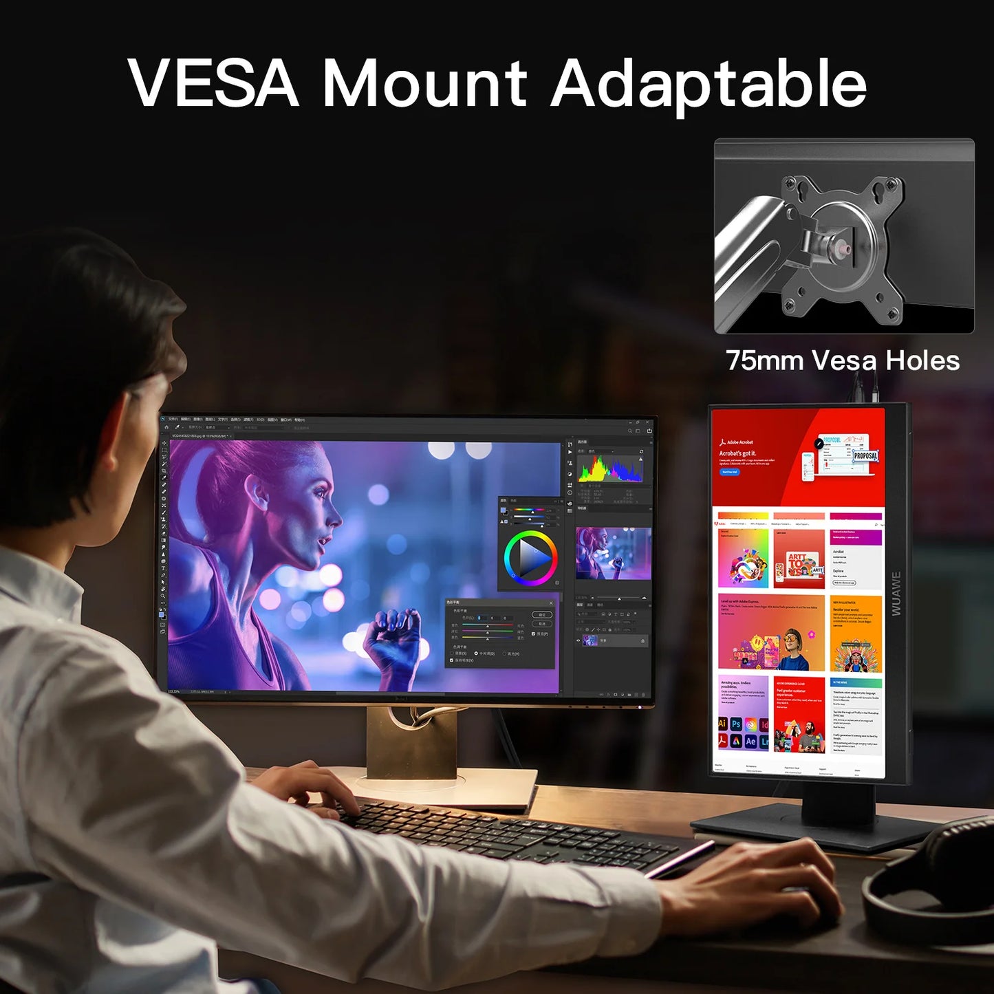 WuaWe Portable 1080P Monitor With USB C HDMI For Laptops