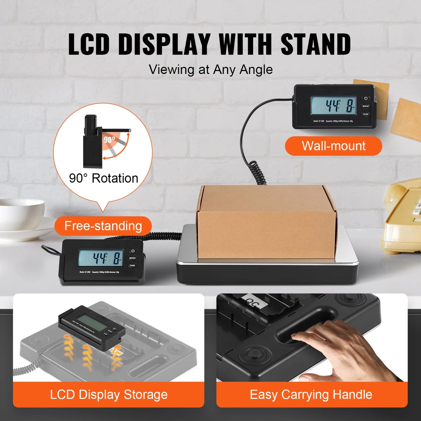 SucceBuy Digital Shipping Scale With Tare Function HD LCD Display