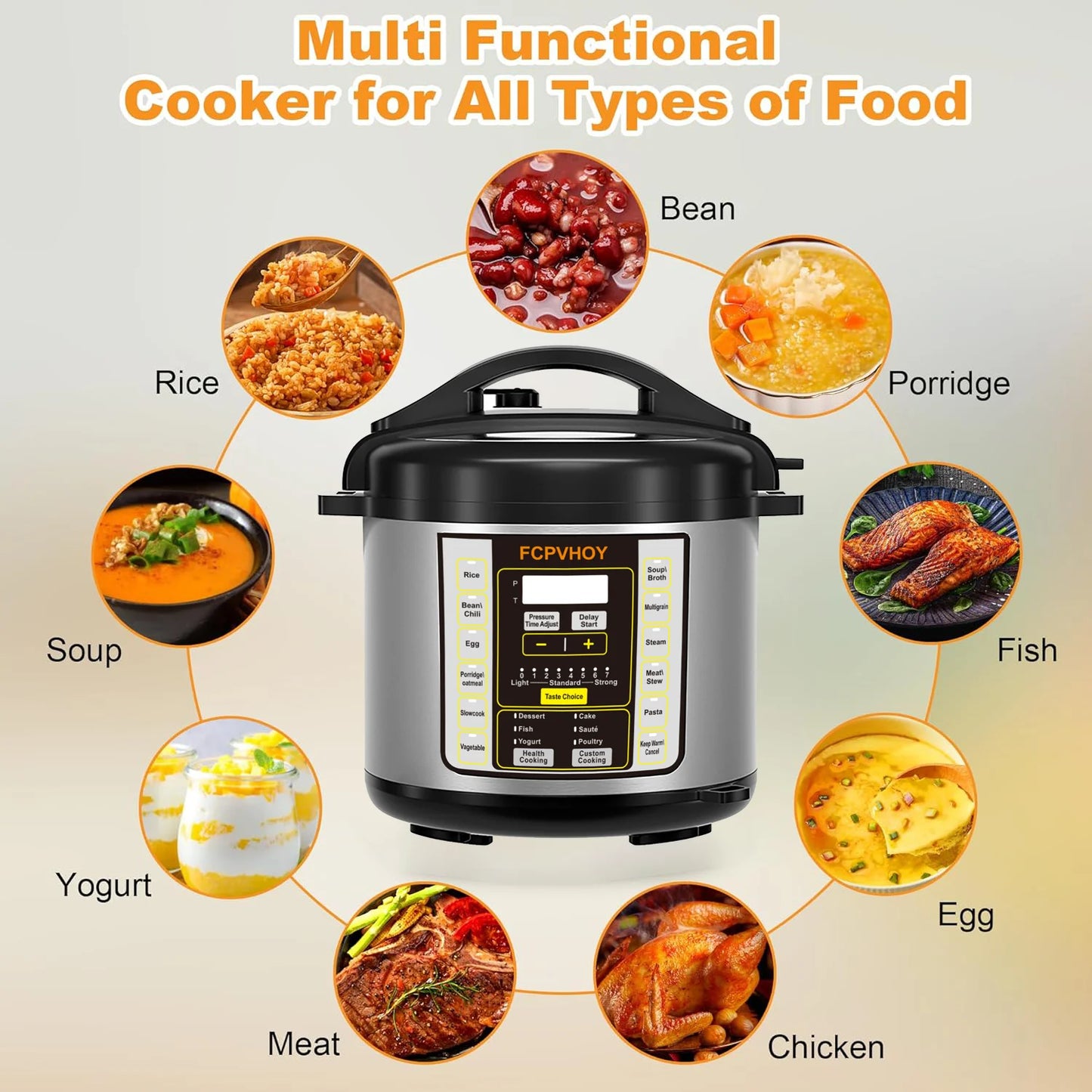 Stainless Steel Electric Pressure Cooker With Safe Venting Design