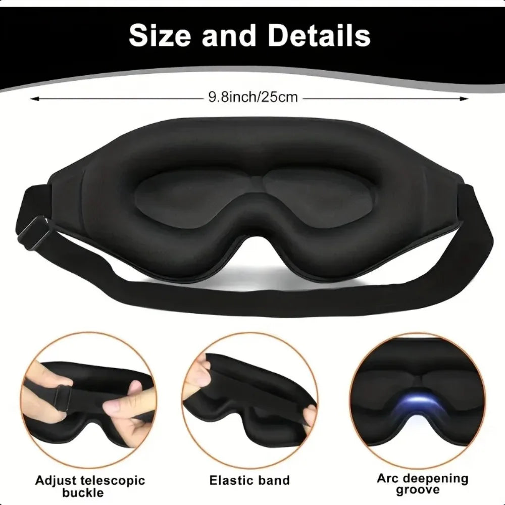 3D Memory Foam Sleep Mask With Breathable Adjustable Straps