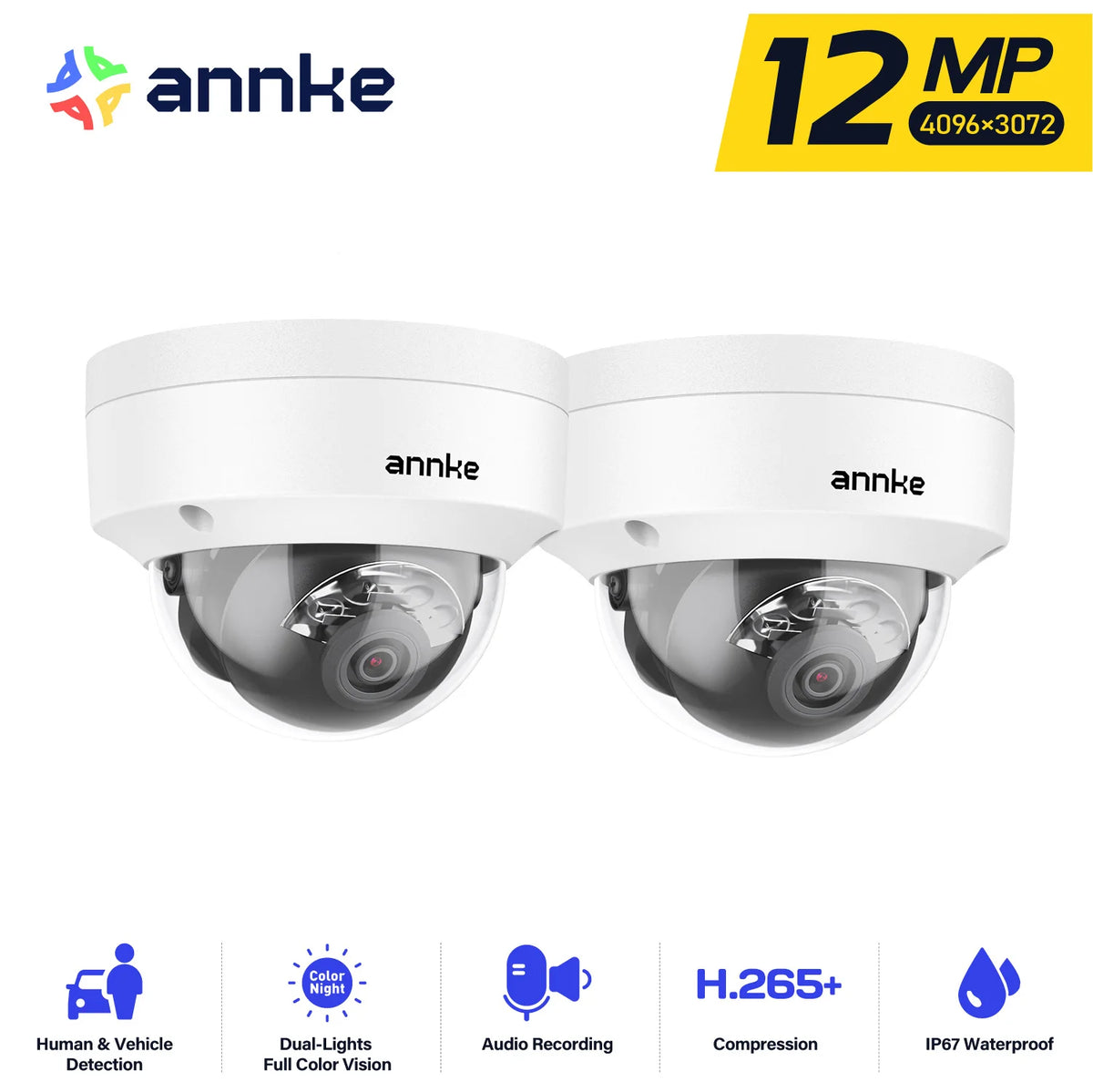 Annke 12MP Outdoor PoE Security Camera With Dual Light Technology