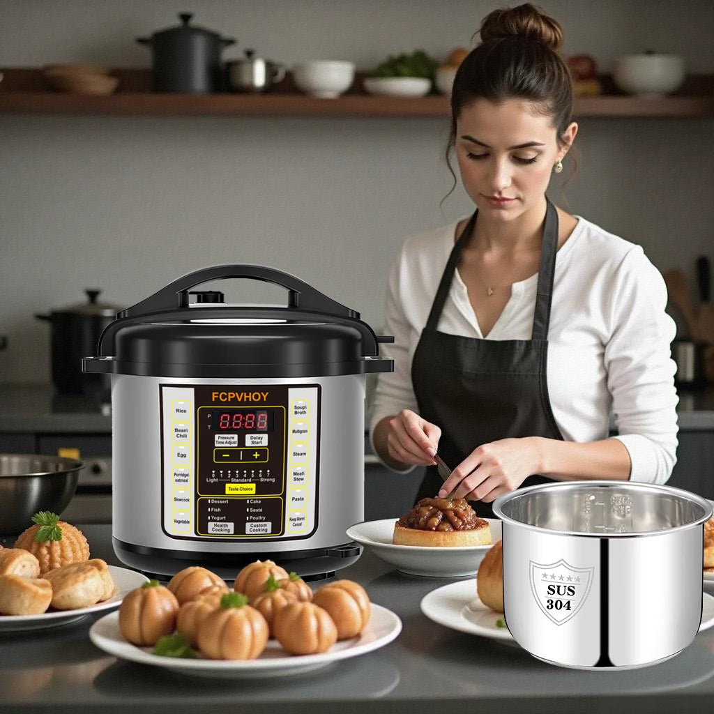 Stainless Steel Electric Pressure Cooker With Safe Venting Design