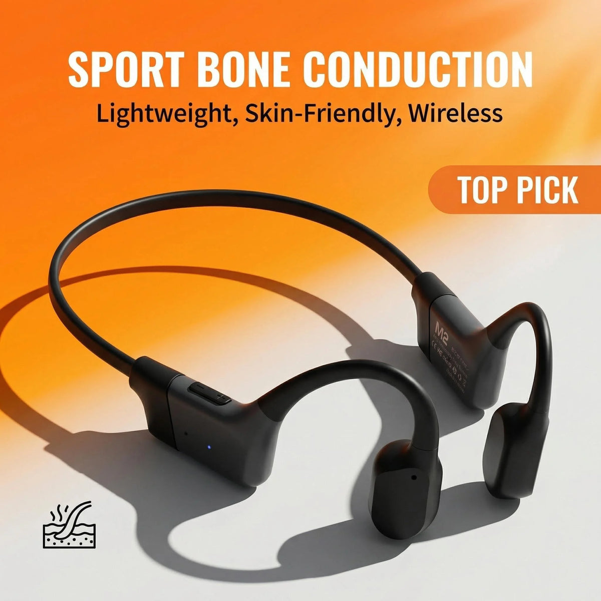 Wireless Bone Conduction Headphones Bluetooth 5.3 And Enc Mic