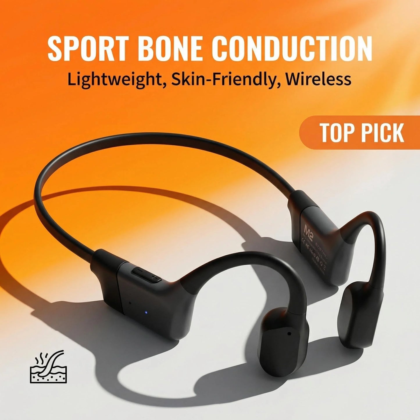 Bluetooth 5.3 Bone Conduction Headphones Open Ear Design With Mic