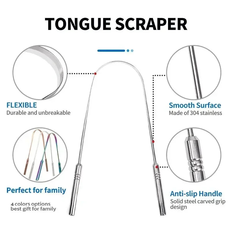 Stainless Steel Tongue Scraper for Fresh Breath and Oral Hygiene