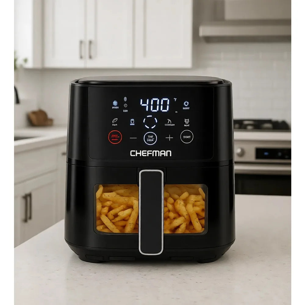 XMSJ Compact Air Fryer Featuring Touch Controls And Four Presets