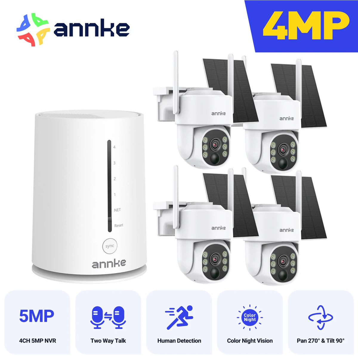 Annke 4MP Wireless Security Camera Featuring Auto Tracking Night Vision