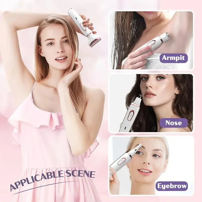 Four In One Rechargeable Electric Razor Trimmer For Women