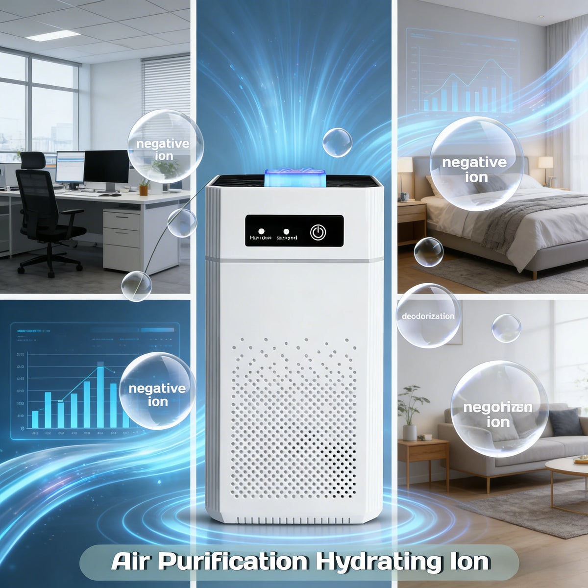 Modern HEPA Air Purifier For Quiet Home Bedroom Use