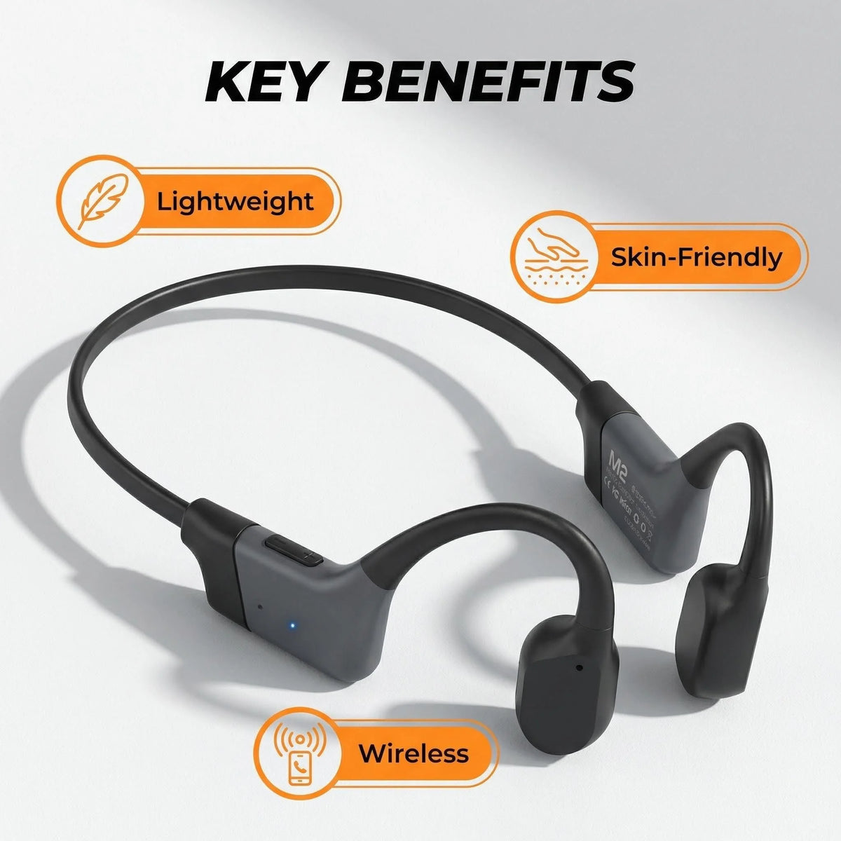 Wireless Bone Conduction Headphones Bluetooth 5.3 And Enc Mic