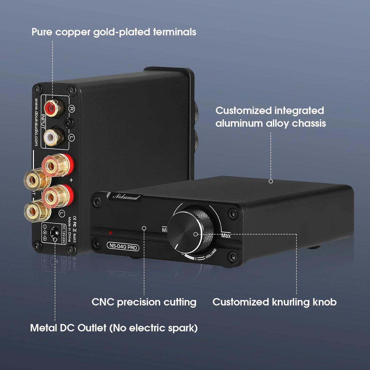 Douk Audio NS04G PRO Mini Digital Stereo Power Amplifier