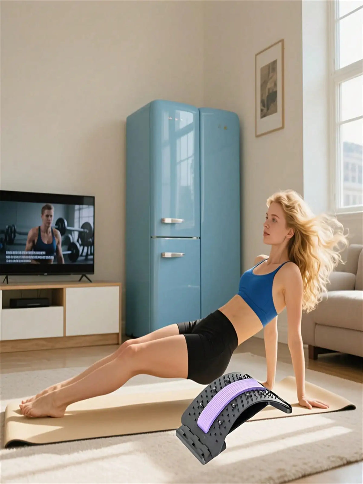Adjustable Cervical And Waist Back Stretcher Yoga Pilates Support Aid