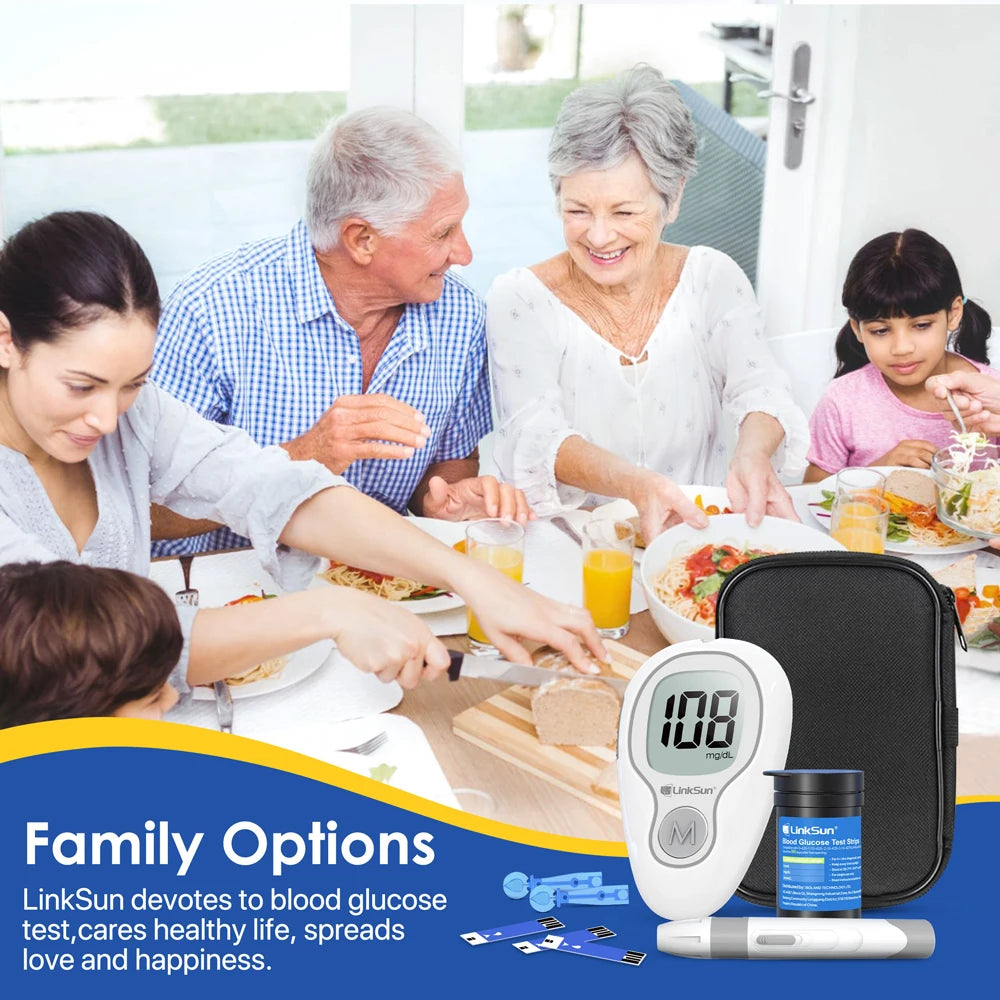 Linksun Blood Glucose Meter 500 Memory Glucometer For Diabetes Monitoring