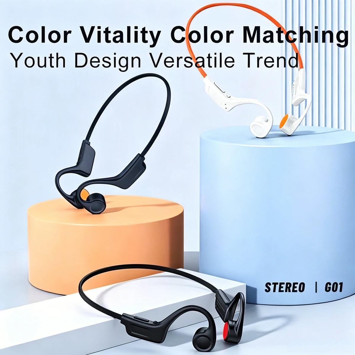 Open Ear Bone Conduction Sports Headphones With Built In Microphone