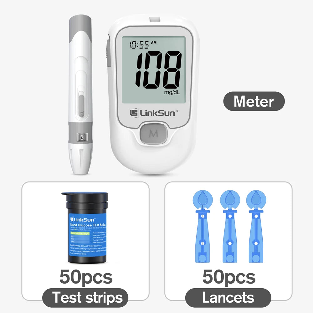 Linksun Blood Glucose Meter 500 Memory Glucometer For Diabetes Monitoring